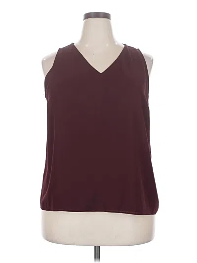 Pre-owned Nine West Sleeveless Blouse In Burgundy