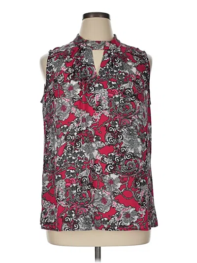 Pre-owned Nine West Sleeveless Blouse In Burgundy