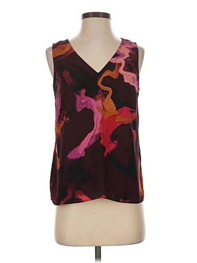 Pre-owned Nine West Sleeveless Blouse In Burgundy