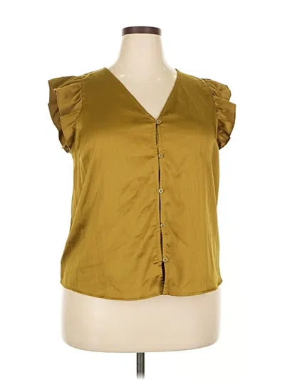 Pre-owned Nine West Sleeveless Blouse In Gold