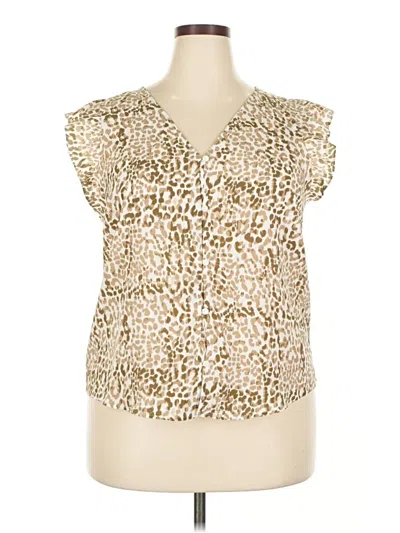 Pre-owned Nine West Sleeveless Blouse In Gold