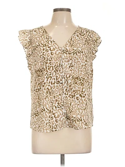 Pre-owned Nine West Sleeveless Blouse In Gold