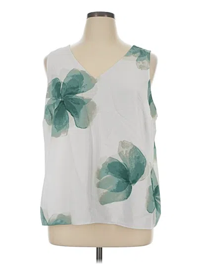 Pre-owned Nine West Sleeveless Blouse In White