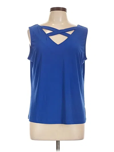 Pre-owned Nine West Sleeveless Top Blue Keyhole Neckline Tops
