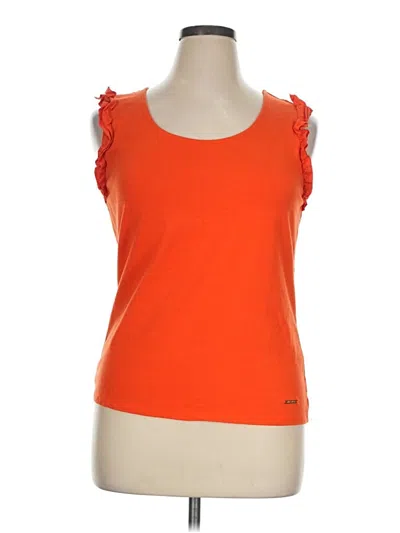 Pre-owned Nine West Sleeveless Top Orange Scoop Neck Tops