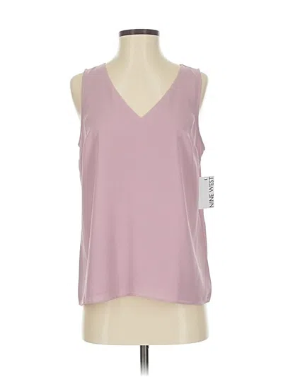 Pre-owned Nine West Sleeveless Top Pink V Neck Tops