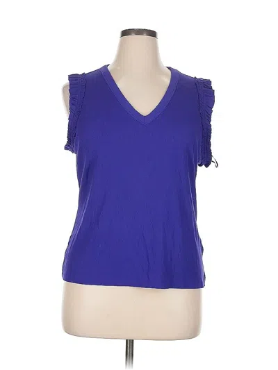 Pre-owned Nine West Sleeveless Top Purple V Neck Tops