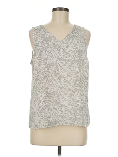 Pre-owned Nine West Sleeveless Top Silver V-neck Tops