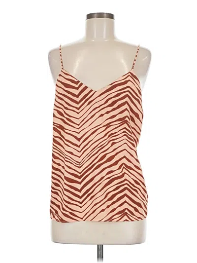 Pre-owned Nine West Sleeveless Top Tan Halter Neckline Tops In Brown