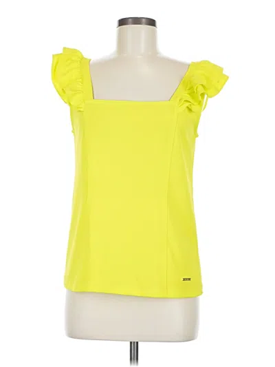 Pre-owned Nine West Sleeveless Top Yellow Sweetheart Neckline Tops