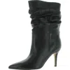 Nine West Slouch Womens Pull On Stiletto Mid-calf Boots In Black
