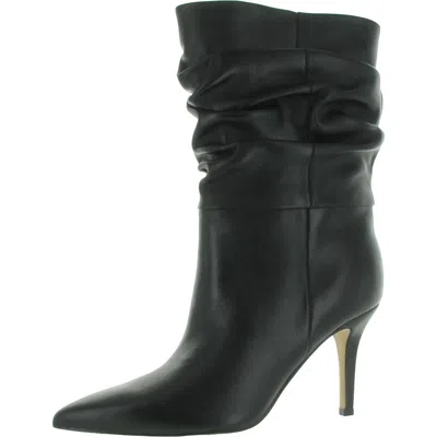 Nine West Slouch Womens Pull On Stiletto Mid-calf Boots In Black
