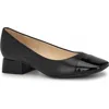 Nine West Sophe Womens Patent Trim Faux Leather Loafer Heels In Black