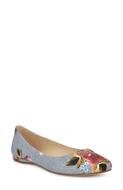 Nine West Speakup Flat In Medium Blue