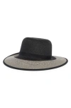 Nine West Split Back Straw Floppy Hat