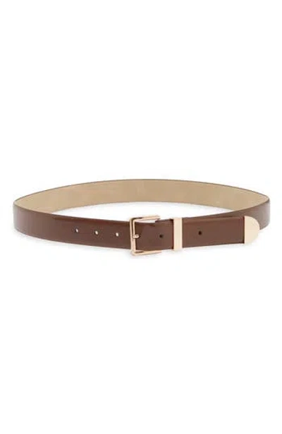 Nine West Square Buckle Belt In Brown