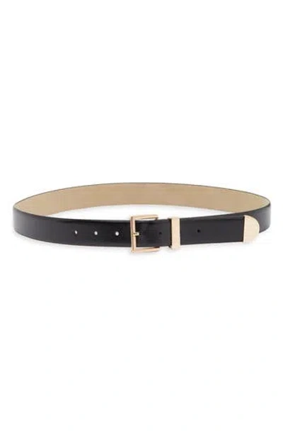 Nine West Square Buckle Belt In Black
