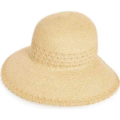 Nine West Straw Floppy Hat In Neutral