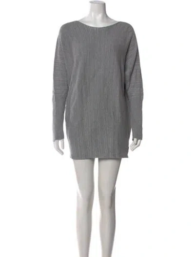 Pre-owned Nine West Striped Mini Dress In Gray