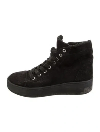Pre-owned Nine West Suede Athletic Sneakers In Black