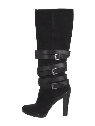 Pre-owned Nine West Suede Boots In Black