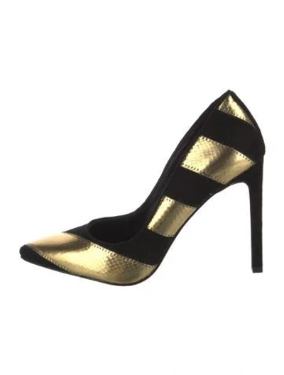 Pre-owned Nine West Suede Striped Pumps In Multi