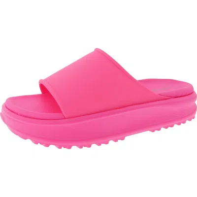 Nine West Sunshin 3 Womens Solid Open Toe Pool Slides In Pink