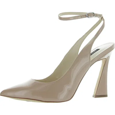 Nine West Tabita Womens Buckle Pointed Toe Slingback Sandals In Beige