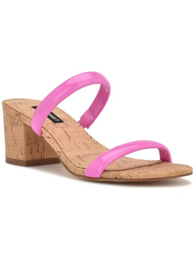 Nine West Tae 3 Womens Patent Round Toe Block Heel In Pink