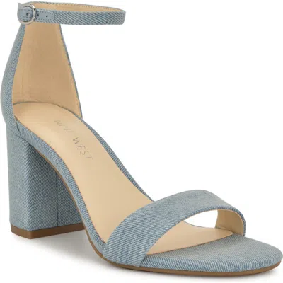 Nine West Tanela Ankle Strap Sandal In Light Blue
