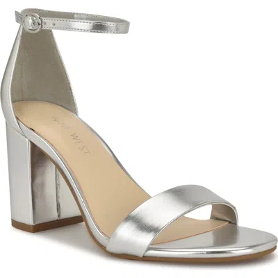 Nine West Tanela Ankle Strap Sandal In Silver