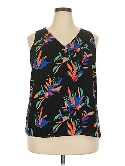 Pre-owned Nine West Tank Top Black Cold Shoulder Neckline Tops