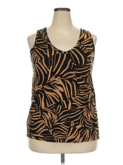 Pre-owned Nine West Tank Top Gold Halter Neckline Tops
