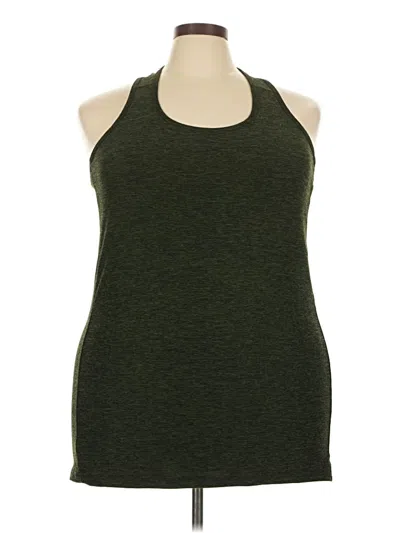 Pre-owned Nine West Tank Top Green Solid Pattern Halter Neckline Tops
