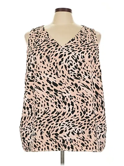 Pre-owned Nine West Tank Top Pink Cold Shoulder Neckline Tops