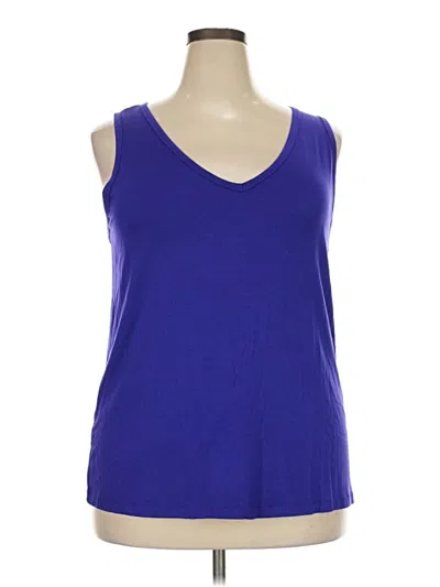 Pre-owned Nine West Tank Top Purple Plunge Neckline Tops