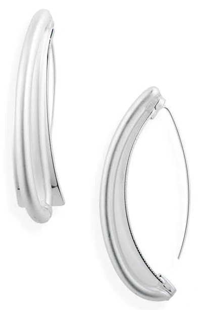Nine West Tapered Threader Hoop Earrings In Metallic