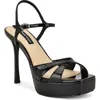 Nine West Tates Ankle Strap Platform Sandal In Black