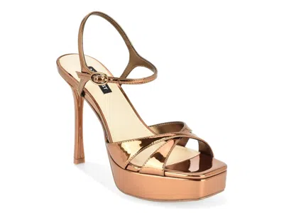 Nine West Tates Platform Sandal In Brown