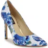 Nine West Tatiana Pointed Toe Pump In Blue Blooms Floral