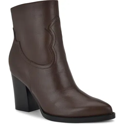 Nine West Taytay Pointed Toe Bootie In Burgundy