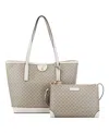 Nine West Teagan 2 In 1 Tote Bag In Beige Logo Milk