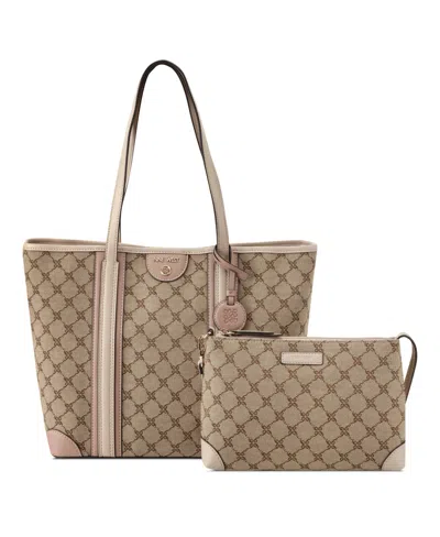 Nine West Teagan Two In One Tote Bag In Mocha Logo Multi