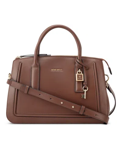 Nine West Tenely Medium Satchel Bag In Brown