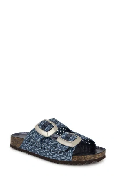 Nine West Tenli Two-strap Sandal In Blue