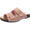 Nine West Tenly 2 Womens Buckle Woven Slide Sandals In Pink
