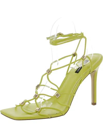 Nine West Tenor 3 Womens Faux Leather Gladiator Sandals In Green