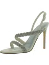 Nine West Tiff Womens Satin Rhinestone Slingback Sandals In Multi