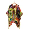 Nine West Tile Floral Print Topper In Black