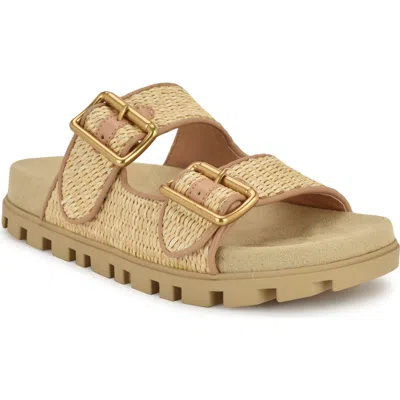 Nine West Timma Two-strap Platform Sandal In Natural Woven